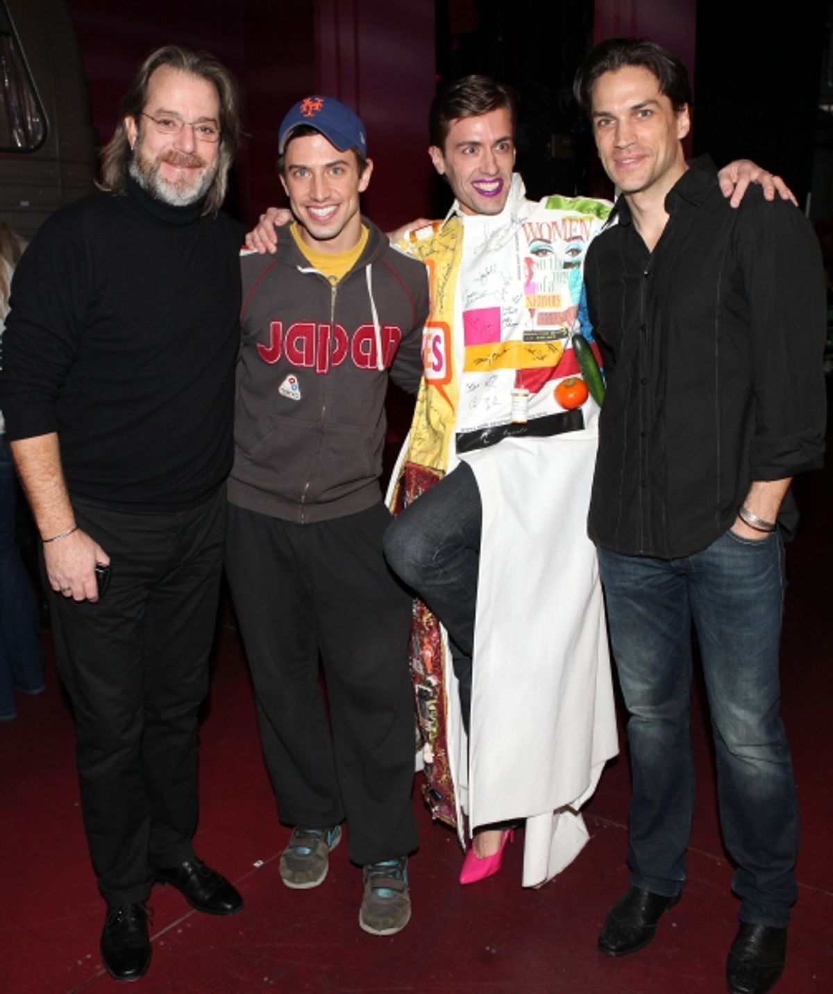 Eric Sciotto (Gypsy Robe Recipient for PRISCILLA) with C. David Johnson, Nick Adams & Will Swenson
 at 