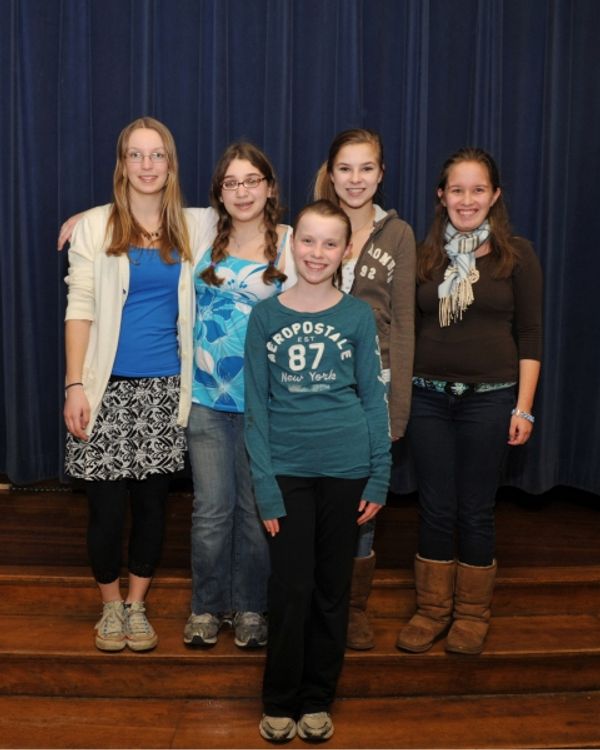  Deirdre Pedersen of Westborough (Mary) 2nd Row: Kate Oetheimer of Needham, Erin Lipm Photo