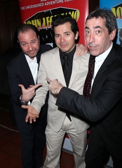 Director Fisher Stevens, John Leguizamo, Producer Arnold Engelman attending the Broad Photo