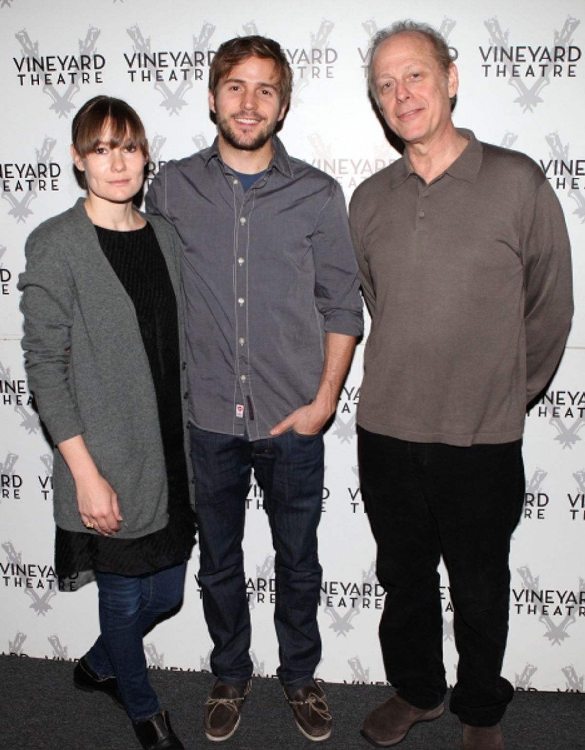 Liz Stauber, Michael Stahl-David & Mark Blum attending the Meet & Greet the cast & creatives for the Off-Broadway World Premiere of 'PICKED' at the Vineyard Theatre in New York City. at 