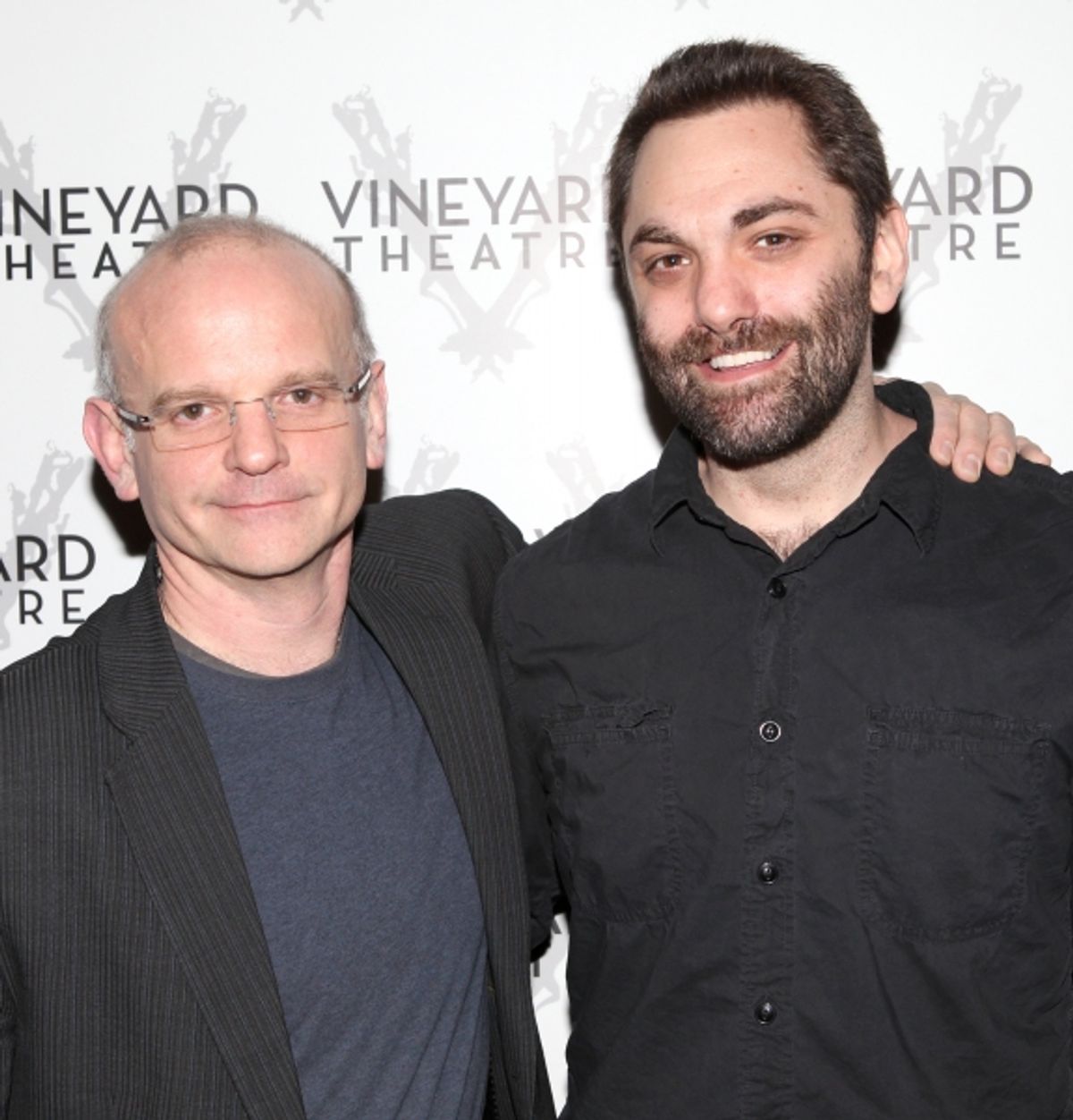 Director Michael Wilson & Playwright Christopher Shinn  attending the Meet & Greet the cast & creatives for the Off-Broadway World Premiere of 'PICKED' at the Vineyard Theatre in New York City. at 