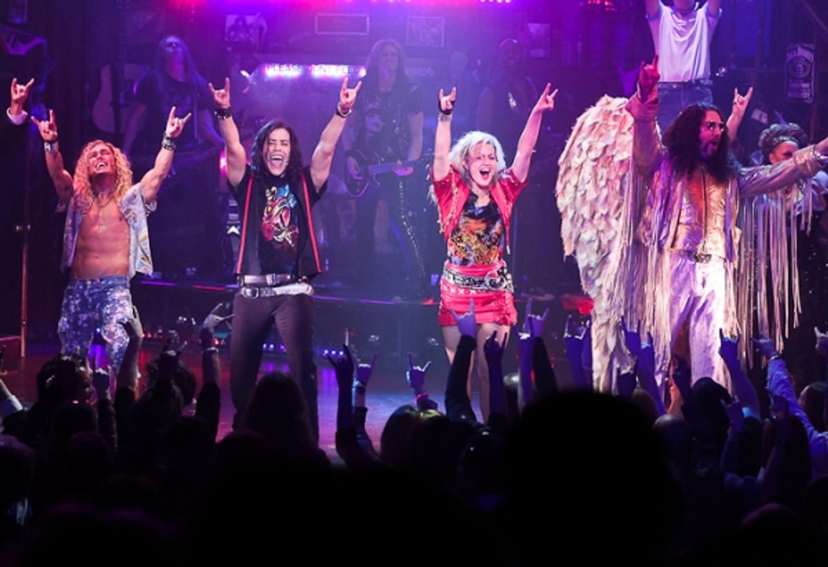 Dan Domenech, Rebecca Faulkenberry, and the cast of Rock of Ages at 