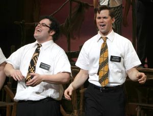 Ensemble cast featuring: Josh Gad, Andrew Rannells during the Broadway Opening Night Curtain Call for 'The Book Of Morman' at the Eugene O'Neill Theatre in New York City. @ BroadwayWorld Ensemble cast featuring: Josh Gad, Andrew Rannells during the Broadway Opening Night Photo