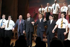 Ensemble cast with Casey Nicholaw, Trey Parker, Matt Stone & Robert Lopez during the Broadway Opening Night Curtain Call for 'The Book Of Morman' at the Eugene O'Neill Theatre in New York City. @ BroadwayWorld Ensemble cast with Casey Nicholaw, Trey Parker, Matt Stone & Robert Lopez during the Photo