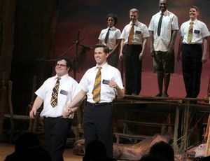 Ensemble cast featuring: Josh Gad & Andrew Rannells during the Broadway Opening Night Curtain Call for 'The Book Of Morman' at the Eugene O'Neill Theatre in New York City. @ BroadwayWorld Ensemble cast featuring: Josh Gad & Andrew Rannells during the Broadway Opening Night Photo