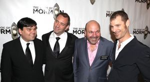 Robert Lopez, Trey Parker, Matt Stone & Casey Nicholaw attending the Broadway Opening Night Performance of 'The Book Of Mormon' at The Eugene O'Neill Theatre in New York City. @ BroadwayWorld Robert Lopez, Trey Parker, Matt Stone & Casey Nicholaw attending the Broadway Opening Photo