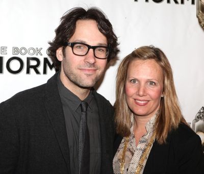 Paul Rudd & wife attending the Broadway Opening Night Performance of 'The Book Of Mor Photo