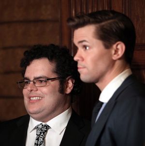 Josh Gad & Andrew Rannells attending the Broadway Opening Night After Party for 'The Book Of Mormon' at Gotham Hall in New York City. @ BroadwayWorld Josh Gad & Andrew Rannells attending the Broadway Opening Night After Party for 'The Photo