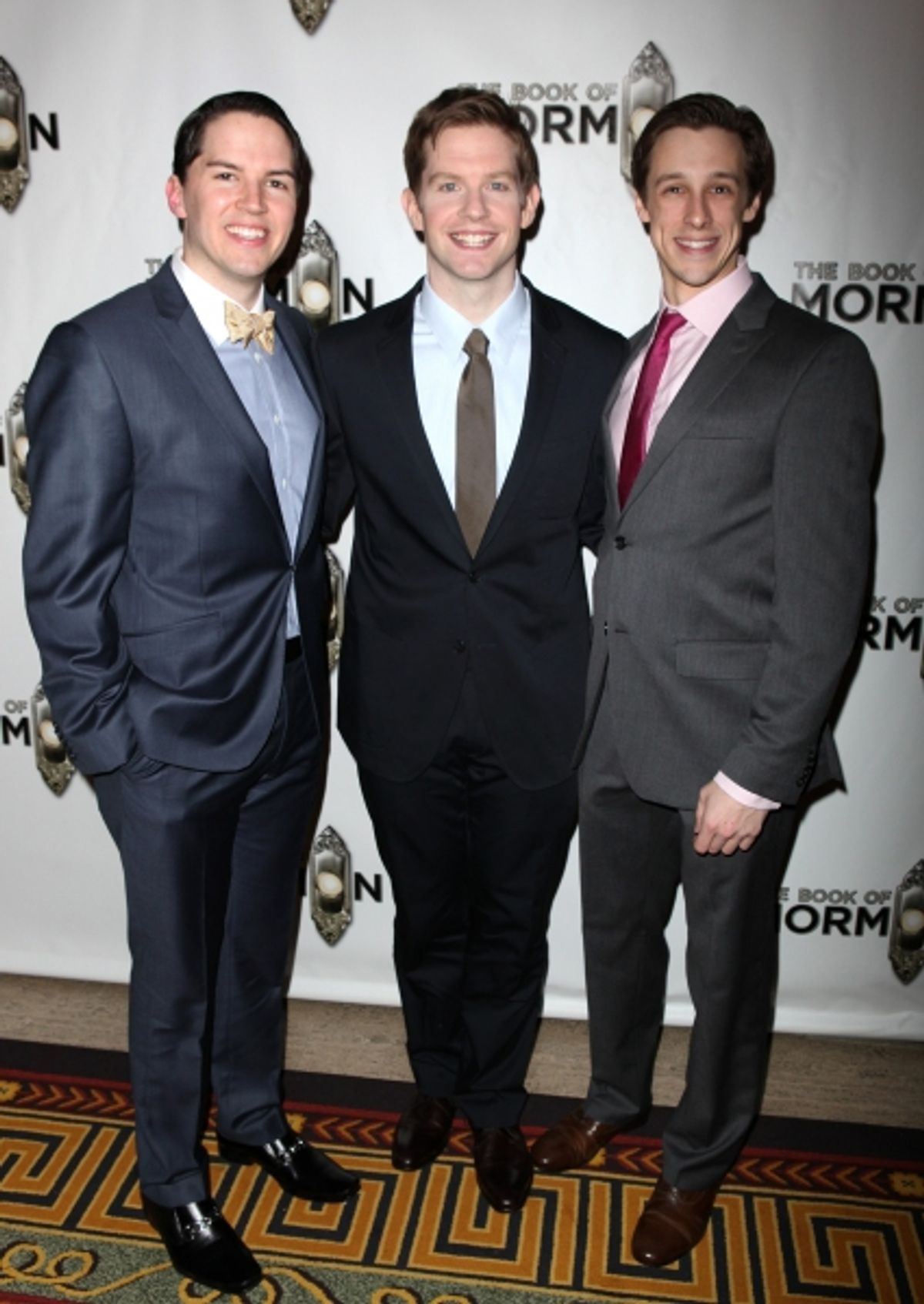 Kevin Duda & Rory O' Malley & Jason Michael Snow attending the Broadway Opening Night After Party for 'The Book Of Mormon' at Gotham Hall in New York City. at 