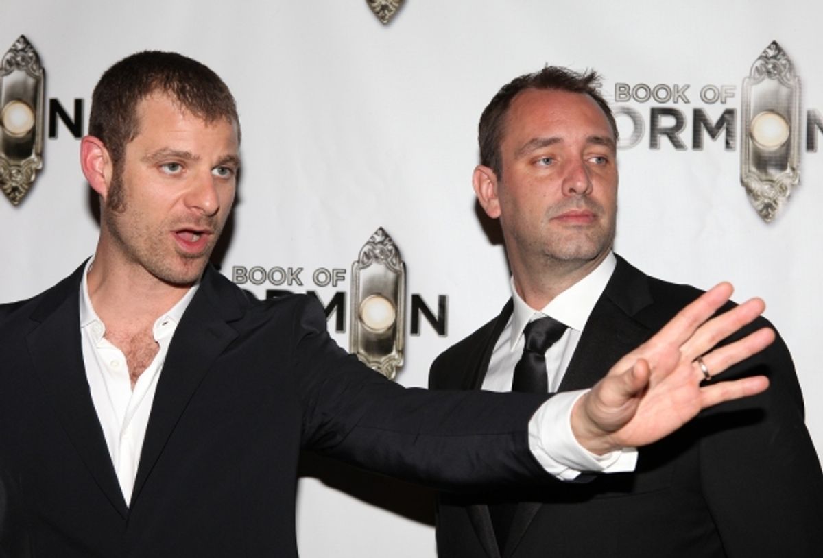 Matt Stone & Trey Parker attending the Broadway Opening Night After Party for 'The Book Of Mormon' at Gotham Hall in New York City. at 