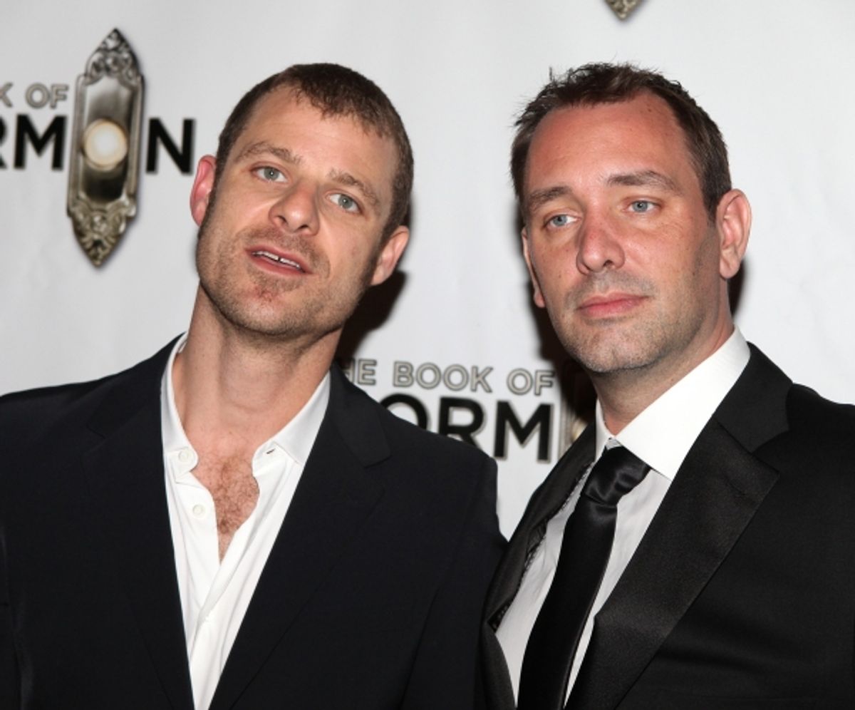 Matt Stone & Trey Parker attending the Broadway Opening Night After Party for 'The Book Of Mormon' at Gotham Hall in New York City. at 