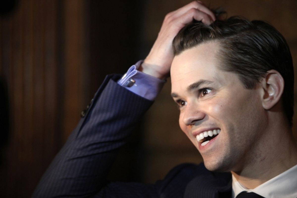 Andrew Rannells attending the Broadway Opening Night After Party for 'The Book Of Mormon' at Gotham Hall in New York City. at 