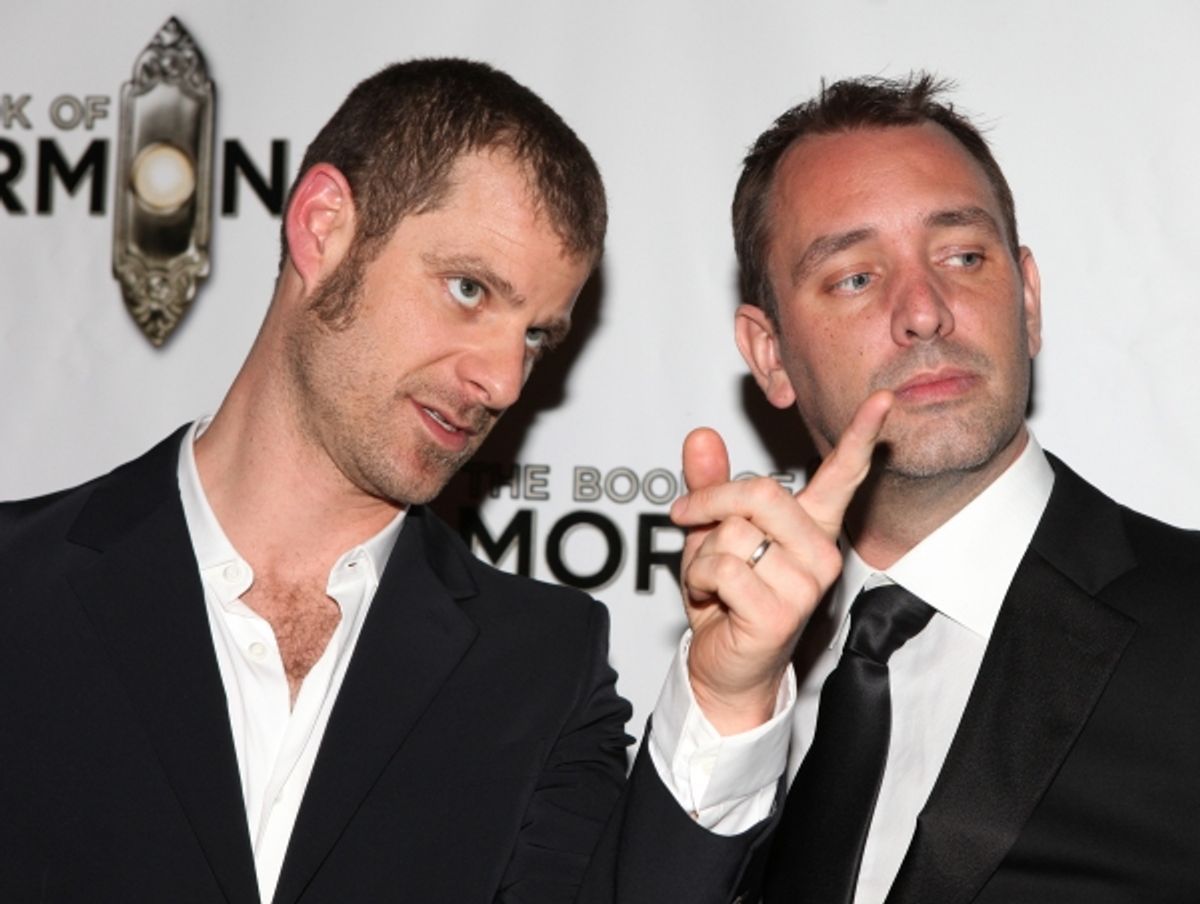 Matt Stone & Trey Parker attending the Broadway Opening Night After Party for 'The Book Of Mormon' at Gotham Hall in New York City. at 
