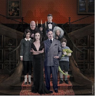 Rachel Potter, Brad Oscar, Zachary James, Jackie Hoffman, Adam Riegler, Roger Rees an Photo