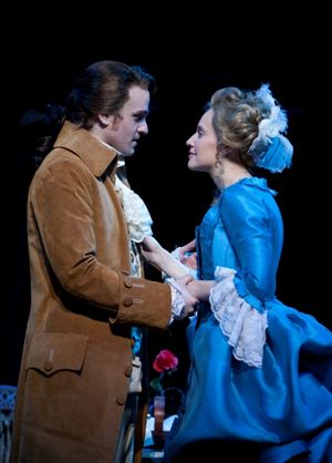 Geoff Packard as Liberty Smith and Kelly Karbacz as Emily Andrews Photo