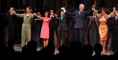 Michael Park, Christopher J. Hanke, Rose Hemingway, Daniel Radcliffe, John Larroquett Photo