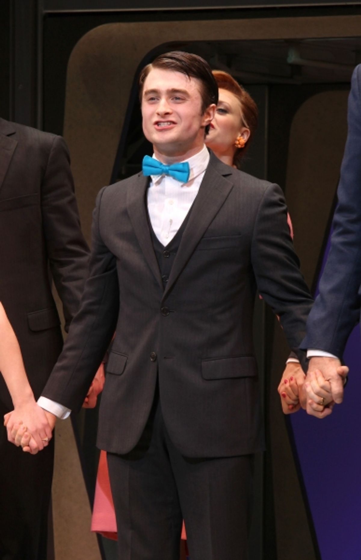 Daniel Radcliffe during the Opening Night Performance Curtain Call for  'How To Succeed In Business...' in New York City. at 