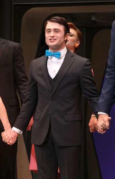 Daniel Radcliffe during the Opening Night Performance Curtain Call for  'How To Succe Photo