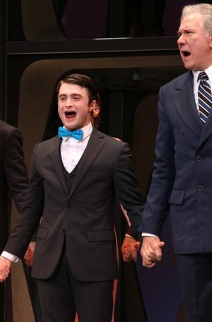 Daniel Radcliffe & John Larroquette during the Opening Night Performance Curtain Call for 'How To Succeed In Business...' in New York City. @ BroadwayWorld Daniel Radcliffe & John Larroquette during the Opening Night Performance Curtain Call Photo