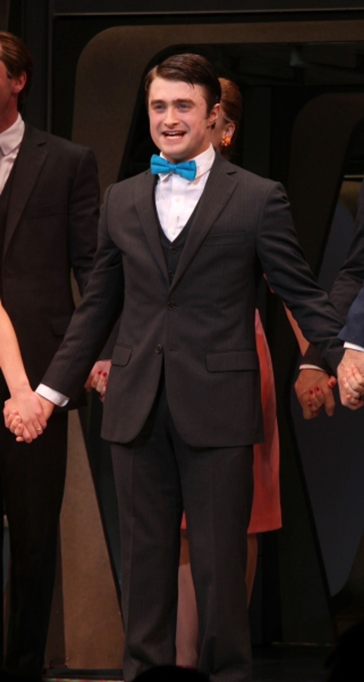 Daniel Radcliffe during the Opening Night Performance Curtain Call for  'How To Succeed In Business...' in New York City. at 