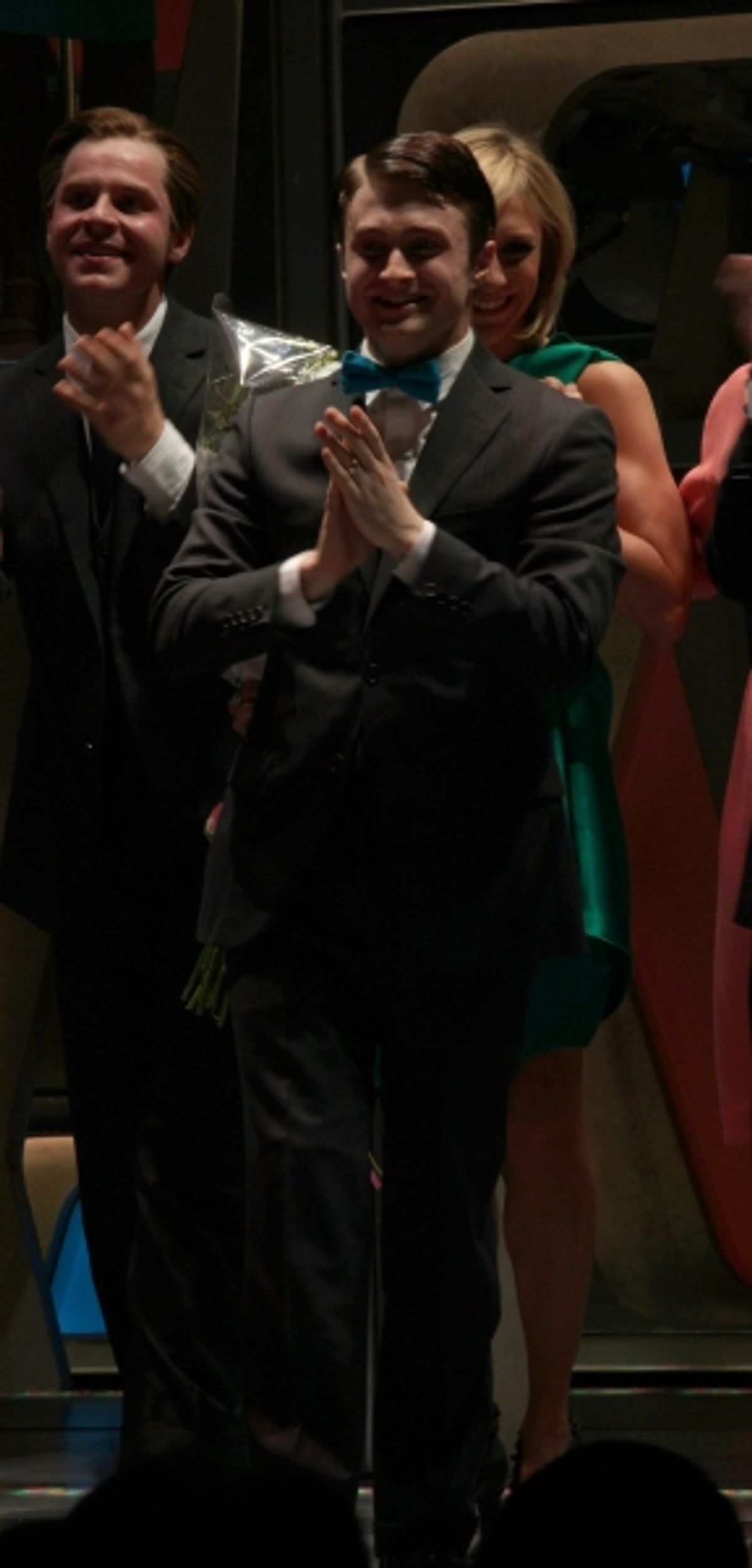 Daniel Radcliffe during the Opening Night Performance Curtain Call for  'How To Succeed In Business...' in New York City. at 