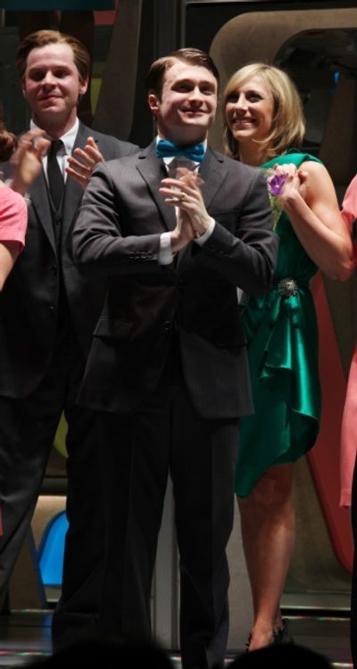 Daniel Radcliffe during the Opening Night Performance Curtain Call for  'How To Succe Photo