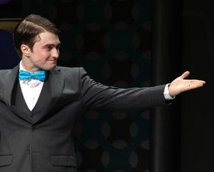 Daniel Radcliffe during the Opening Night Performance Curtain Call for 'How To Succeed In Business...' in New York City. @ BroadwayWorld Daniel Radcliffe during the Opening Night Performance Curtain Call for 'How To Succe Photo