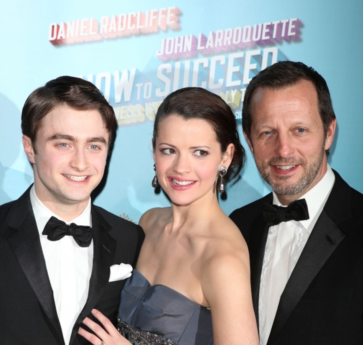 Daniel Radcliffe & Rose Hemingway & director Rob Ashford attending the Opening Night Performance After Party for  'How To Succeed In Business...' in New York City. at 