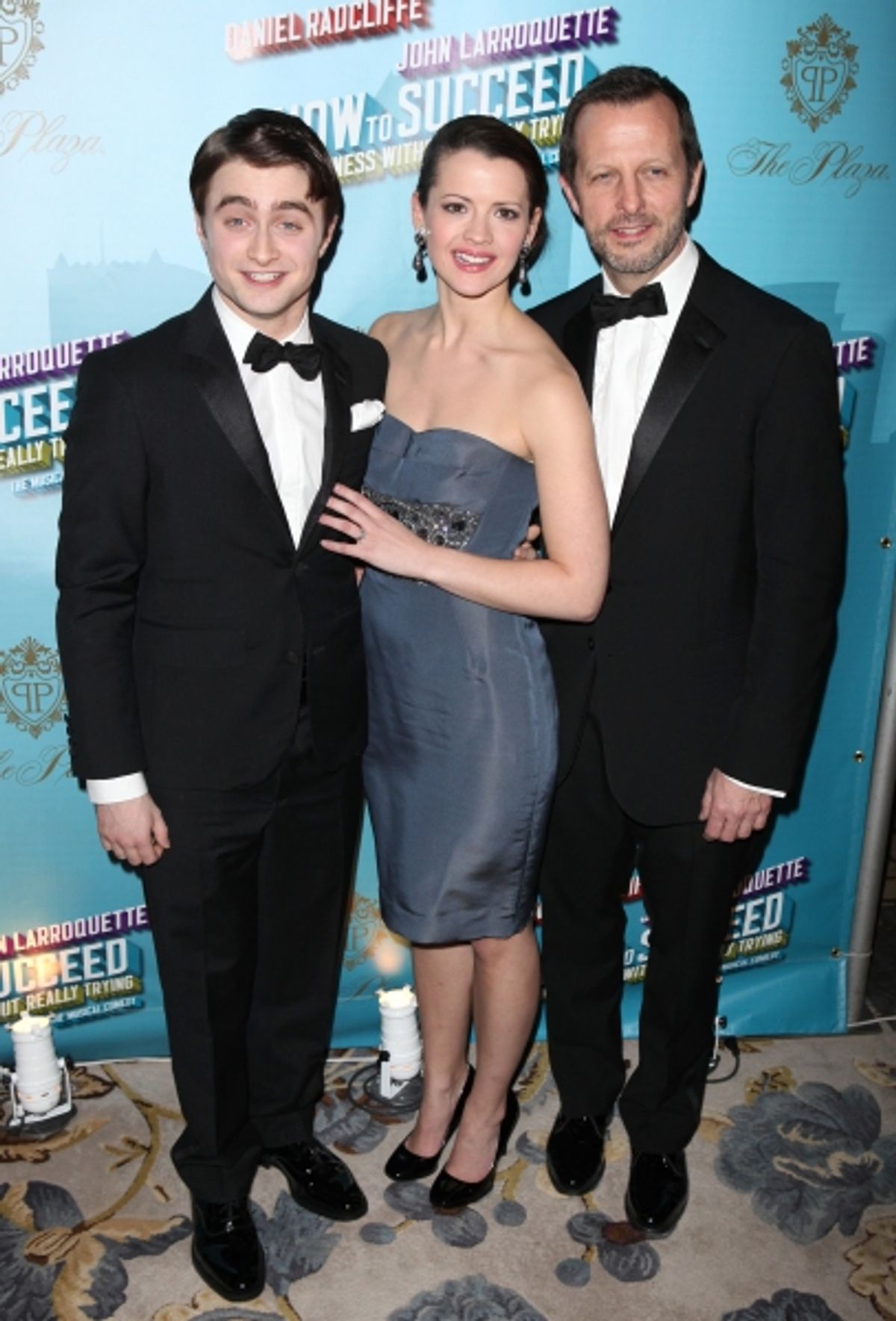 Daniel Radcliffe & Rose Hemingway & director Rob Ashford attending the Opening Night Performance After Party for  'How To Succeed In Business...' in New York City. at 