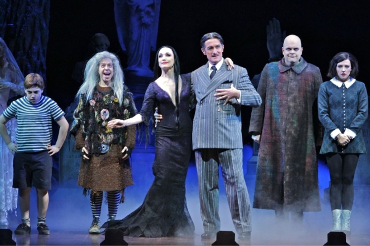 Adam Riegler, Jackie Hoffman, Bebe Neuwirth, Roger Rees, Brad Oscar and Rachel Potter at 