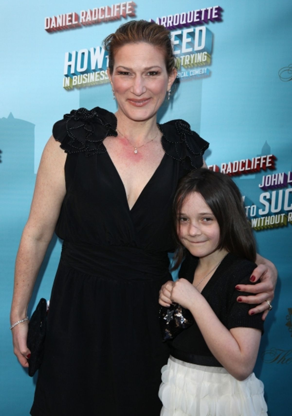 Ana Gasteryer & Daughter Frances Mary McKittrick attending the Broadway Opening Night Performance of  'How to Succeed in Business without Really Trying' at the Al Hirschfeld Theatre in New York City. at 