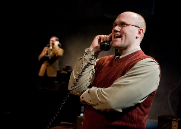 Nathan Jeffrey, front, Eberhard Bethga , with Matt Shimkus, Dietrich Bonhoeffer Photo