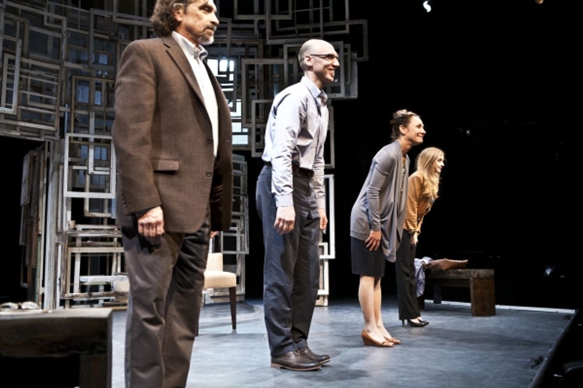 Dennis Boutsikaris, John Schiappa, Laurie Metcalf and Aya Casg at 