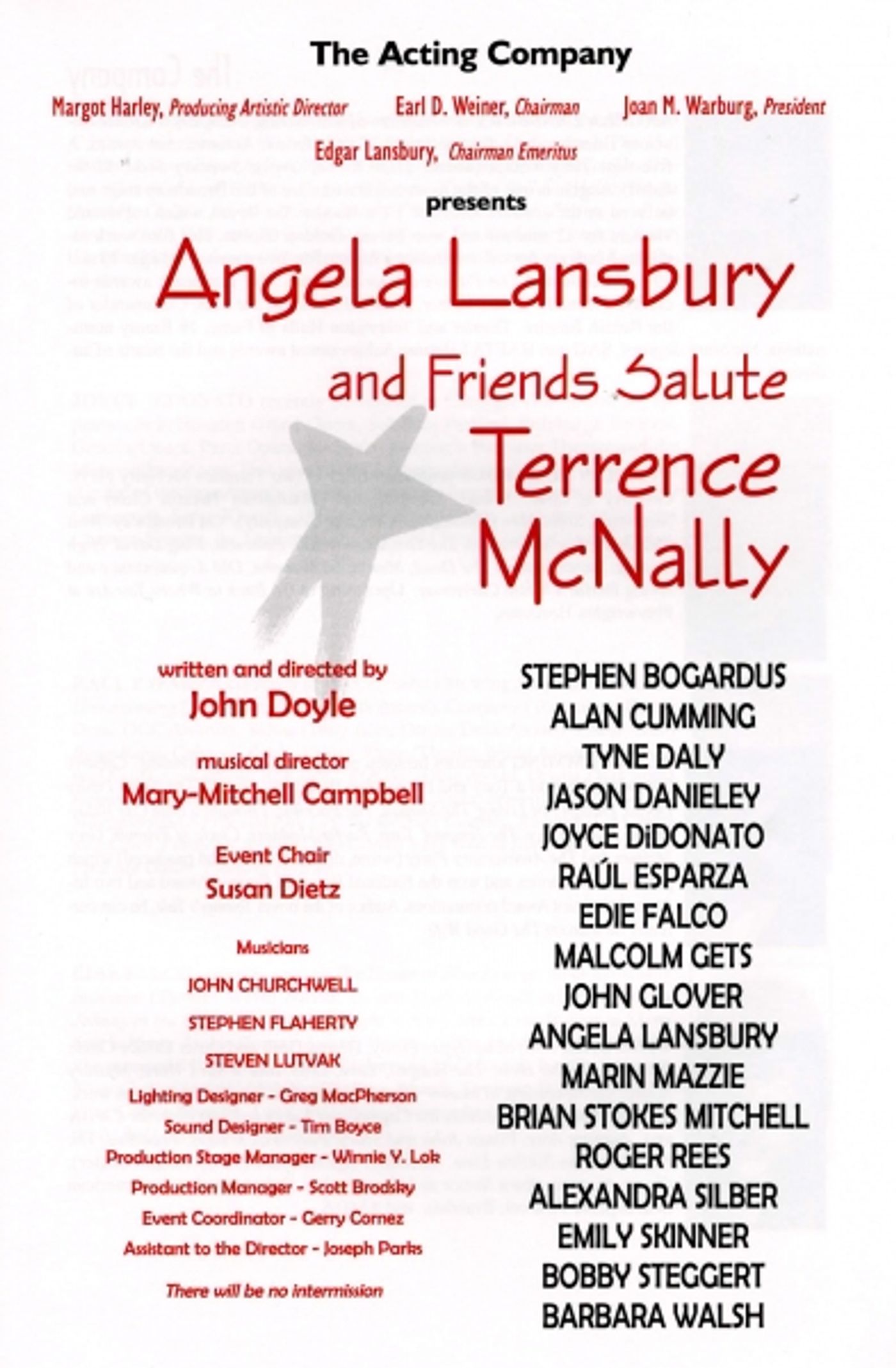 Photo Coverage: Lansbury & Friends Salute McNally - The Tribute Photo Coverage: Lansbury & Friends Salute McNally - The Tribute Image