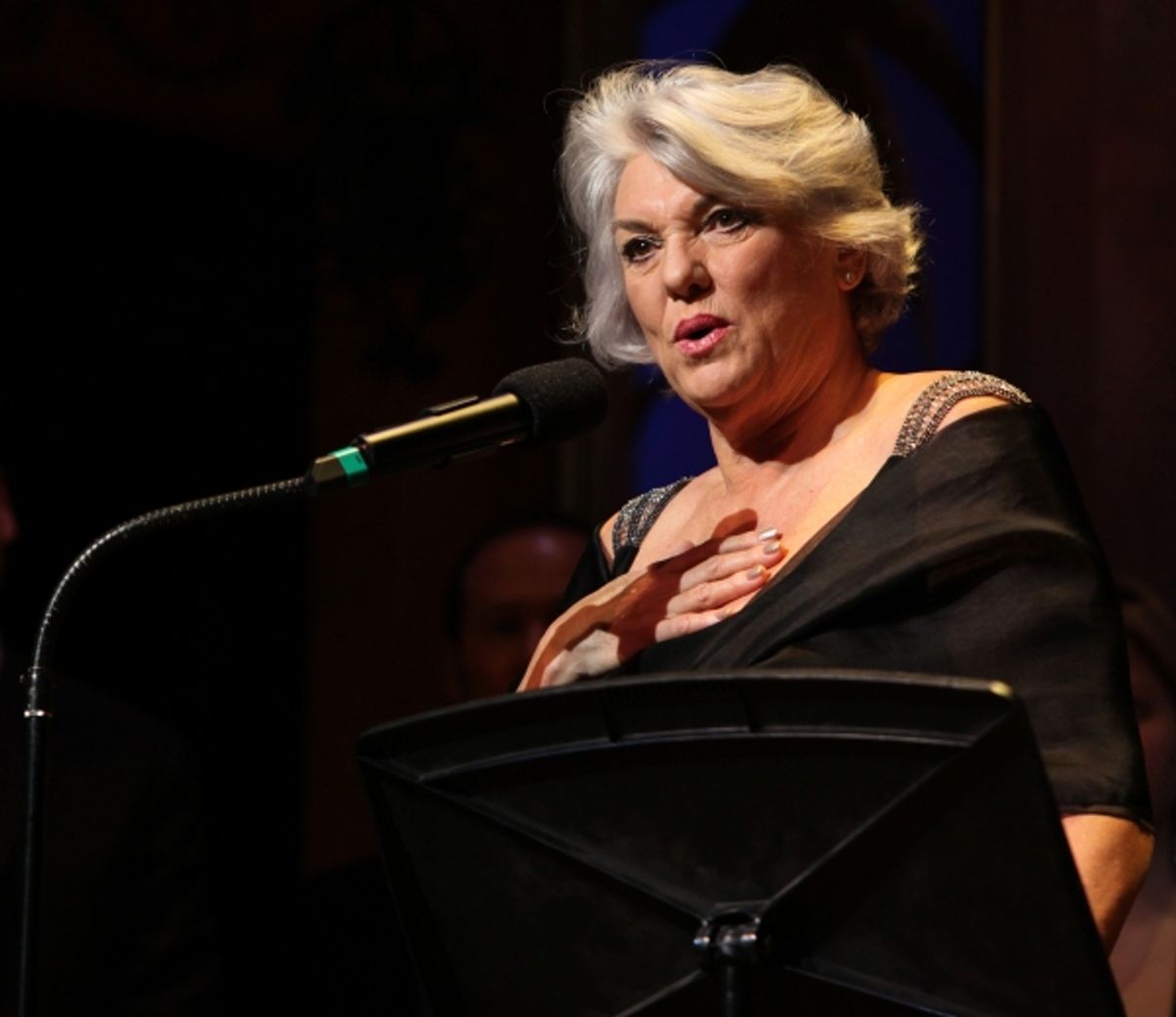 Tyne Daly performing in 'Angela Lansbury and Friends Salute Terrence McNally' - A Benefit for the Acting Company in New York City. at 