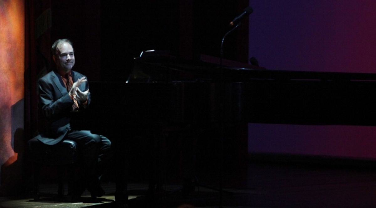 Stephen Flaherty performing in 'Angela Lansbury and Friends Salute Terrence McNally' - A Benefit for the Acting Company in New York City. at 