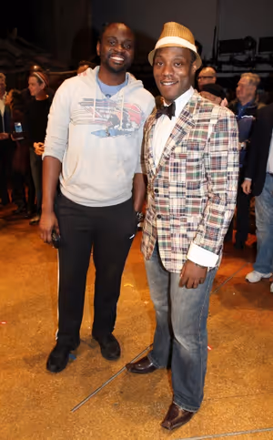 Broadway Debuts: Brian Tyree Henry & Tyson Jennette attending the Broadway Opening Night Gypsy Robe for 'The Book Of Mormon' and the Gypsy Robe recipient Michael James Scott at The Eugene O'Neill Theatre in New York City. @ BroadwayWorld Broadway Debuts: Brian Tyree Henry & Tyson Jennette attending the Broadway Opening Ni Photo