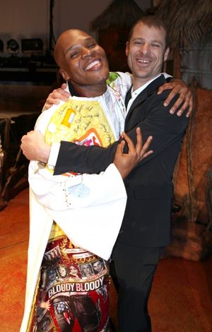 Michael James Scott (Recipient) with Matt Stone attending the Broadway Opening Night Gypsy Robe for 'The Book Of Mormon' and the Gypsy Robe recipient Michael James Scott at The Eugene O'Neill Theatre in New York City. @ BroadwayWorld Michael James Scott (Recipient) with Matt Stone attending the Broadway Opening Night Photo
