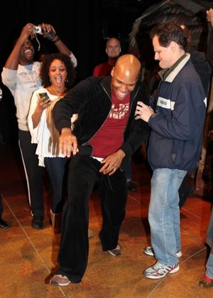 Michael James Scott attending the Broadway Opening Night Gypsy Robe for 'The Book Of Mormon' and the Gypsy Robe recipient Michael James Scott at The Eugene O'Neill Theatre in New York City. @ BroadwayWorld Michael James Scott attending the Broadway Opening Night Gypsy Robe for 'The Book Of Photo