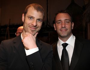 Matt Stone & Trey Parker attending the Broadway Opening Night Gypsy Robe for 'The Book Of Mormon' and the Gypsy Robe recipient Michael James Scott at The Eugene O'Neill Theatre in New York City. @ BroadwayWorld Matt Stone & Trey Parker attending the Broadway Opening Night Gypsy Robe for 'The Boo Photo