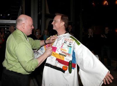 Cleve Asbury (Recipient) with with David Westphal (Actors Equity)
 Photo