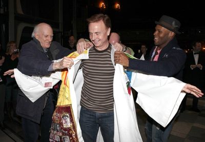 Richard E. Korthaze and Cleve Asbury with Michael James Scott (MORMON Recipient) 
 Photo