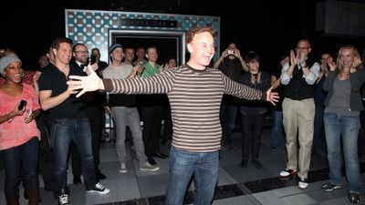 Cleve Asbury with Daniel Radcliffe & HOW TO SUCCED Company 
 Photo