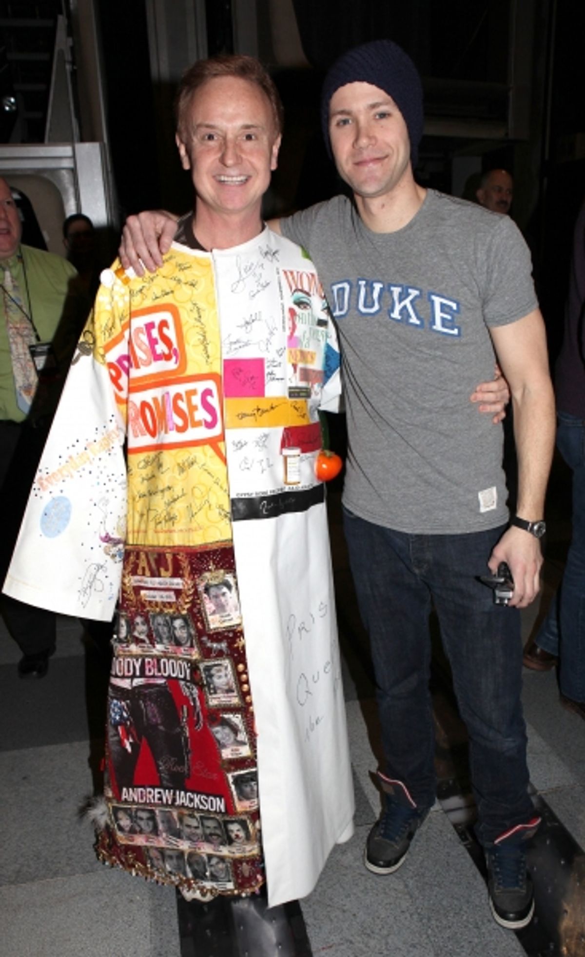 Cleve Asbury & Christopher J. Hanke attending the Broadway Opening Night Gypsy Robe Ceremony for Recipient Cleve Asbury in 'How to Succeed in Business without Really Trying' at the Al Hirschfeld Theatre in New York City. at 