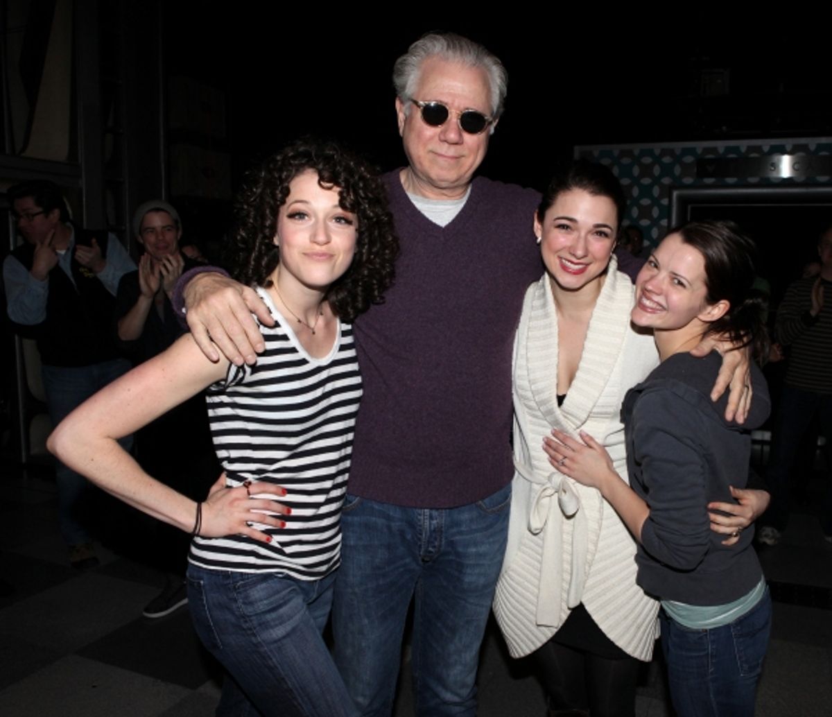 Broadway Debuts: Paige Faure, John Larroquette, Stephanie Rothenberg & Rose Hemingway attending the Broadway Opening Night Gypsy Robe Ceremony for Recipient Cleve Asbury in 'How to Succeed in Business without Really Trying' at the Al Hirschfeld Theatre in at 