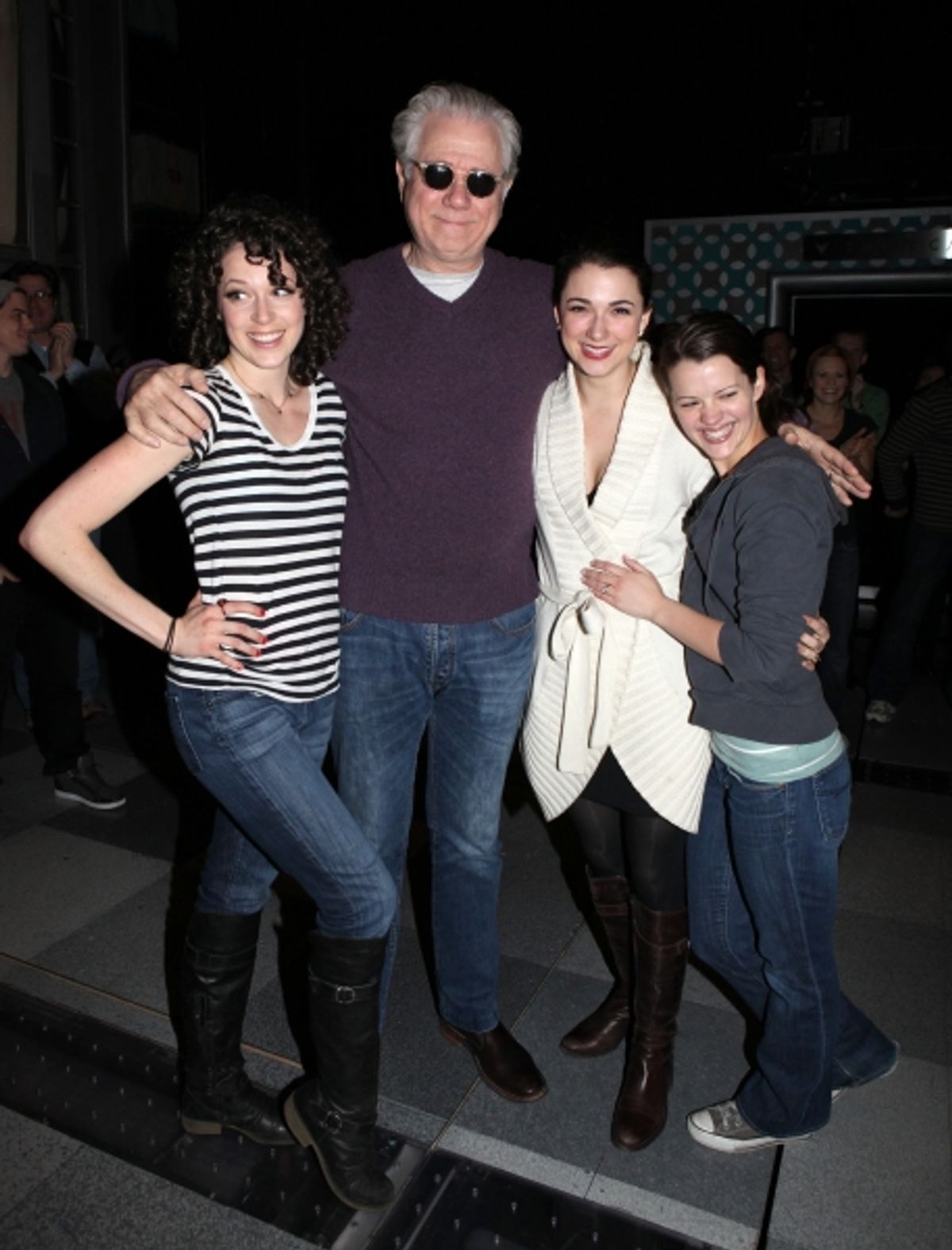 Broadway Debuts: Paige Faure, John Larroquette, Stephanie Rothenberg & Rose Hemingway attending the Broadway Opening Night Gypsy Robe Ceremony for Recipient Cleve Asbury in 'How to Succeed in Business without Really Trying' at the Al Hirschfeld Theatre in at 