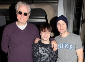 John Larroquette & Daniel Radcliffe & Christopher J. Hanke attending the Broadway Ope Photo