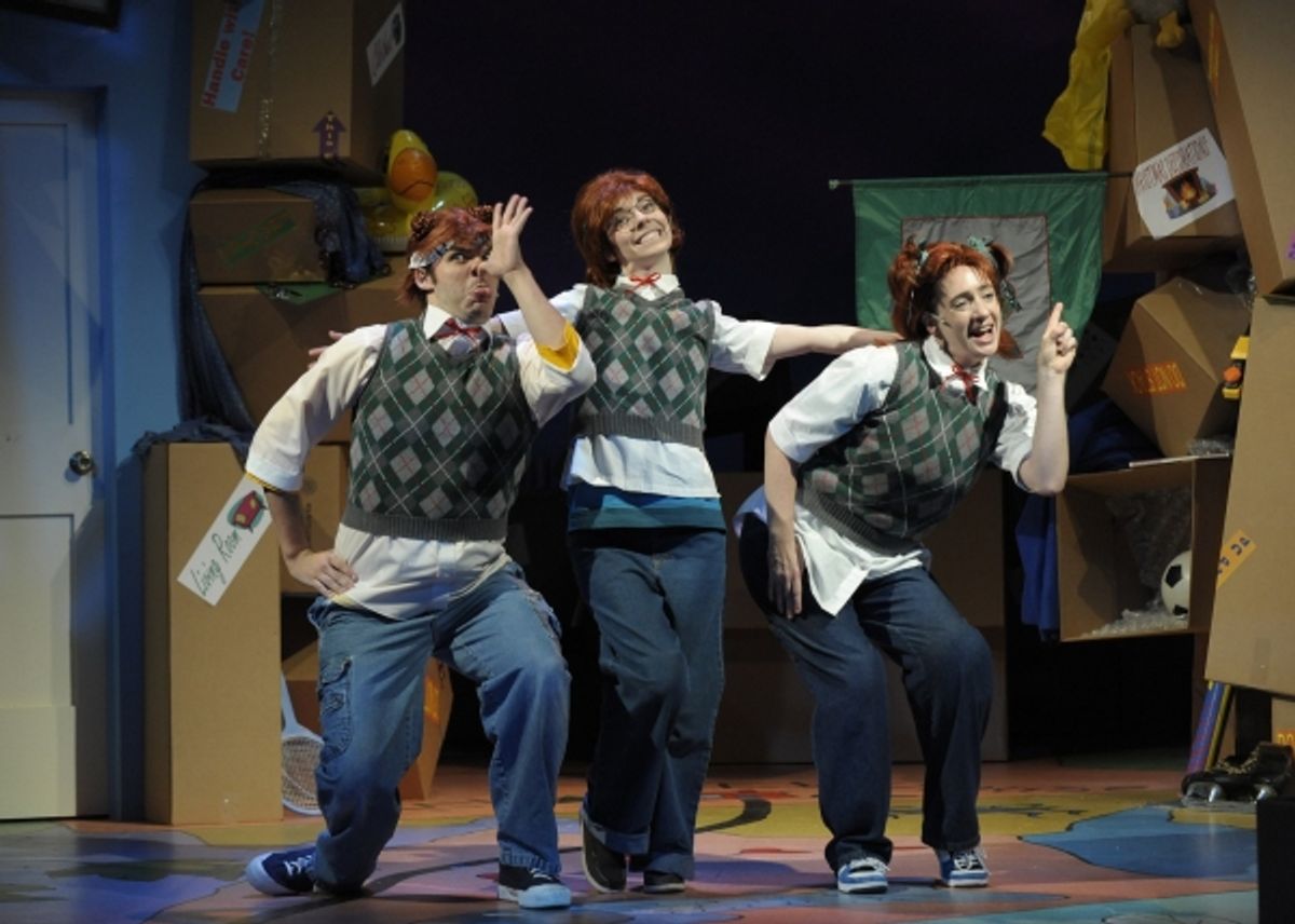 Christopher Kiley, Kristin Shirilla, and Brooke M. Haney as the Rooney Girls in Alexander Who's Not Going to Move, March 31 through April 24, 2011 at Orlando Shakespeare Theater. Photos by Tony Firriolo/Orlando Shakespeare Theater. http://orlandoshakes.or at 