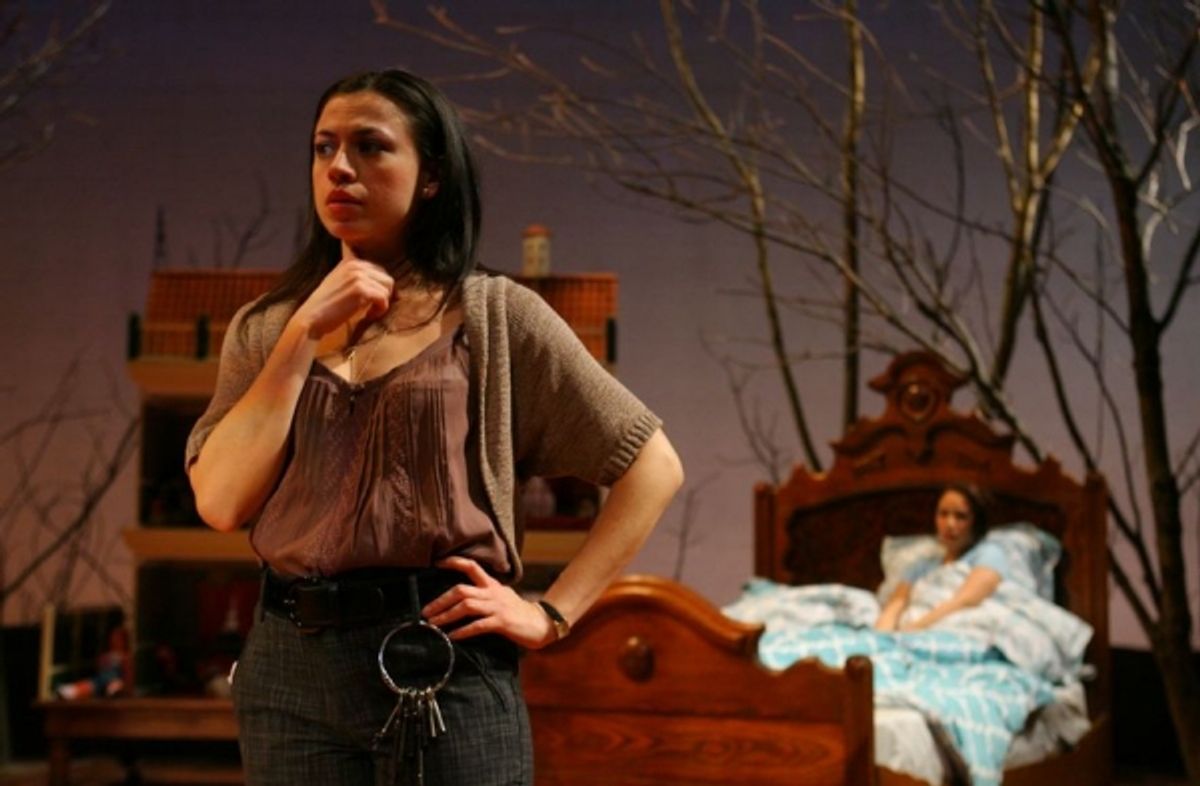 Sandra Delgado) struggles to maintain composure in front of her sister, Anita (Christina Nieves at 