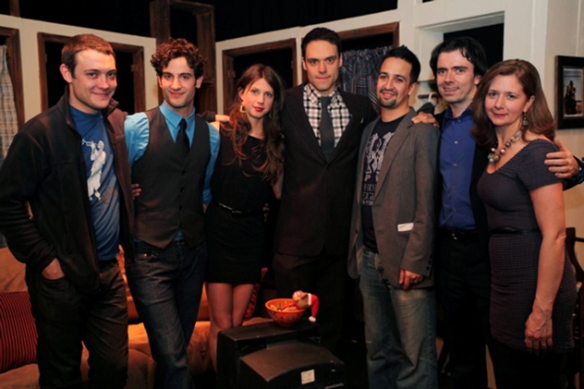 Justin Anselmi, Nik Kourtis, R. Elizabeth Woodard, Miguel Govea, Lin-Manuel Miranda, Owen Panettieri, and Joey Brenneman at 